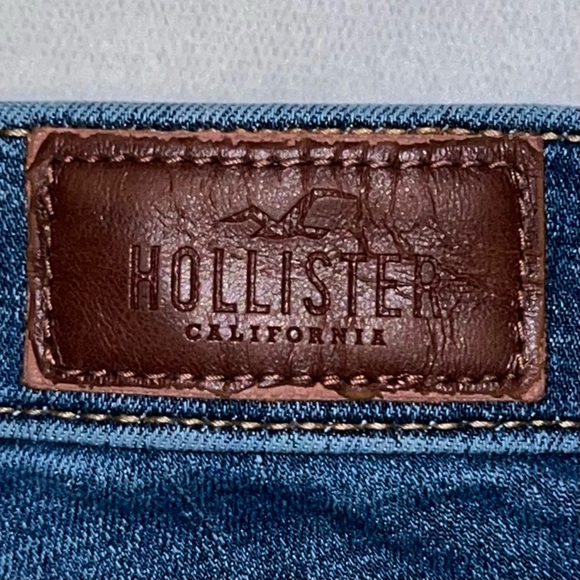 Hollister High-Rise Super Skinny Ripped and Distressed Blue Denim Jeans - Picture 9 of 11